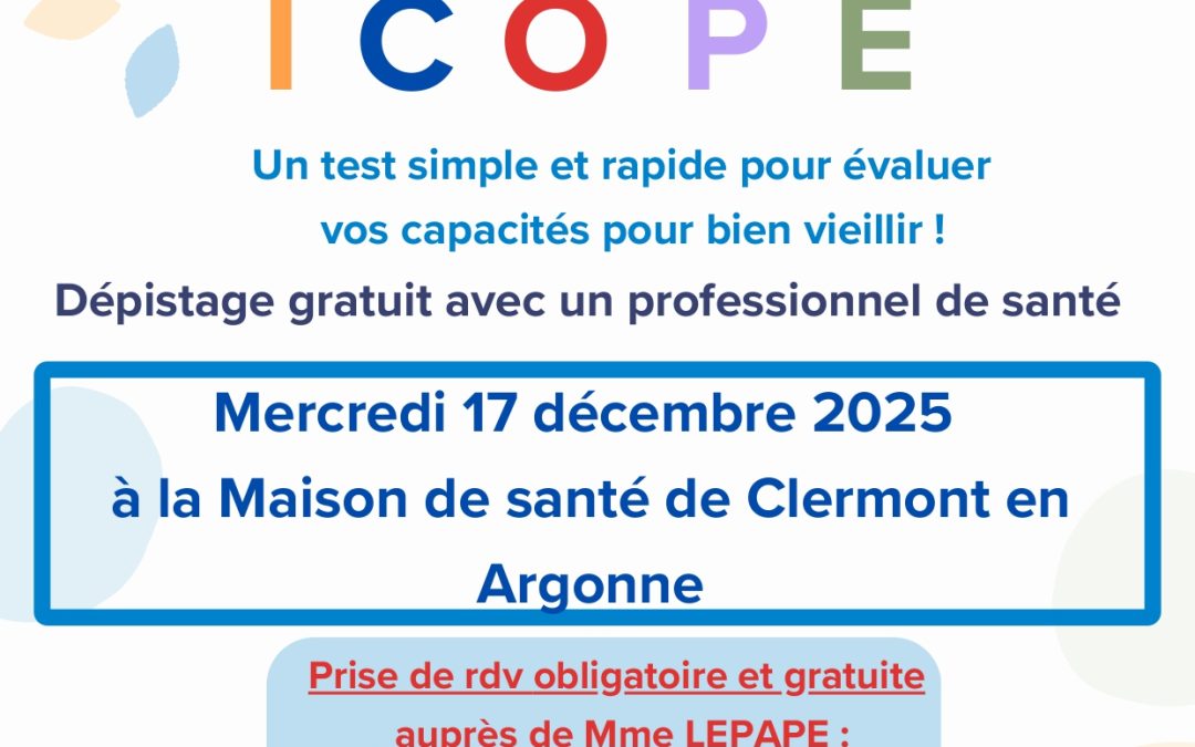 Action dépistage ICOPE Clermont en Argonne