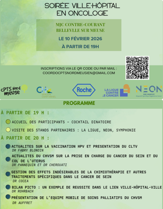 Soirée Ville-Hôpital autour du parcours du patient atteint de cancer sur le nord meusien